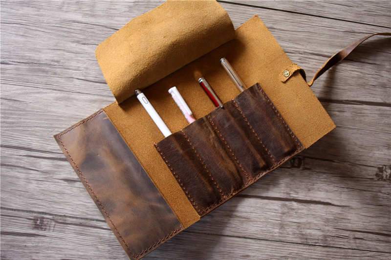 Personalised Luxury Leather Pencil Case  Leather pencil case, Pencil case,  Leather