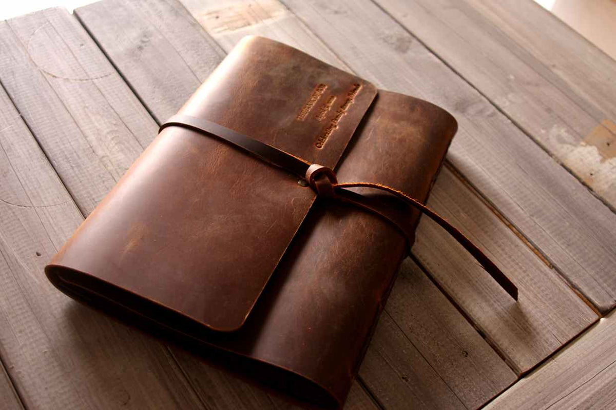 Personalized Leather Bound Journal Brown