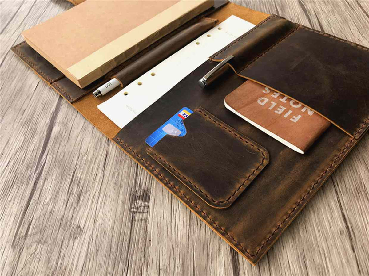 Customized Brown Leather Traveler's Notebook Journal with Pen Holder –  LeatherNeo