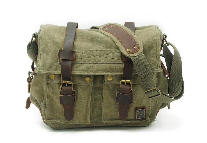 Women's Canvas Messenger Bags - LeatherNeo