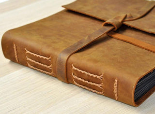 Customized Brown Leather Traveler's Notebook Journal with Pen Holder –  LeatherNeo