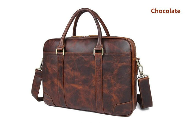 Brown Genuine Leather Laptop Bag, Capacity: 20 Kg