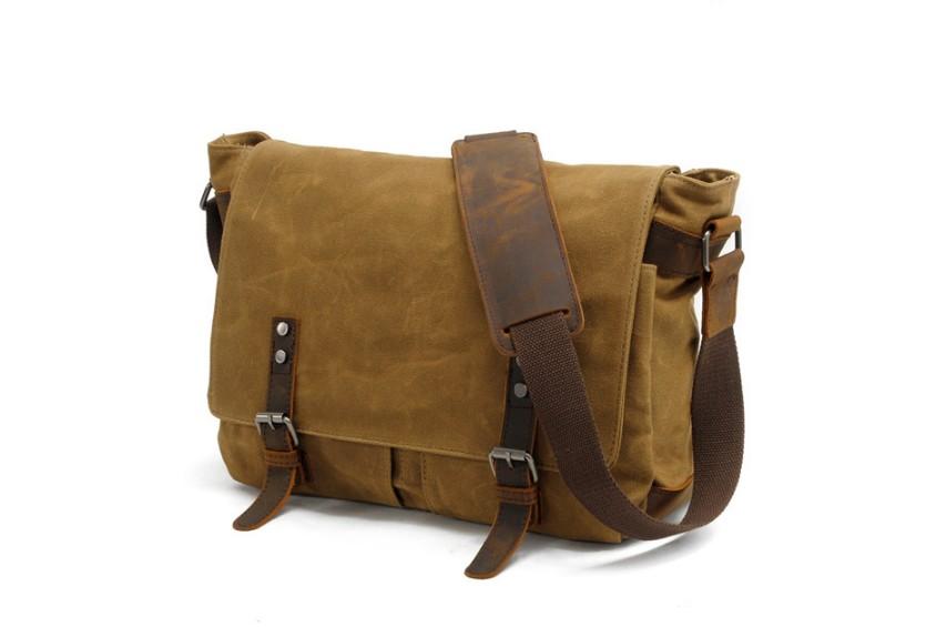 Personalized Waxed Canvas Messenger Bag Men Satchel Briefcase Vintage  Crossbody Bag Laptop Bag Unique Groomsmen Gifts