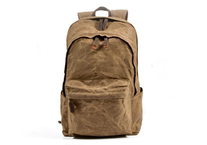Handmade Leather Canvas Backpack Men Travel Backpacks Rucksack