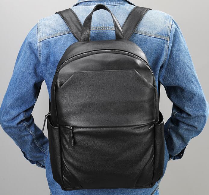 Unique Round Black Leather Backpack Bag – LeatherNeo