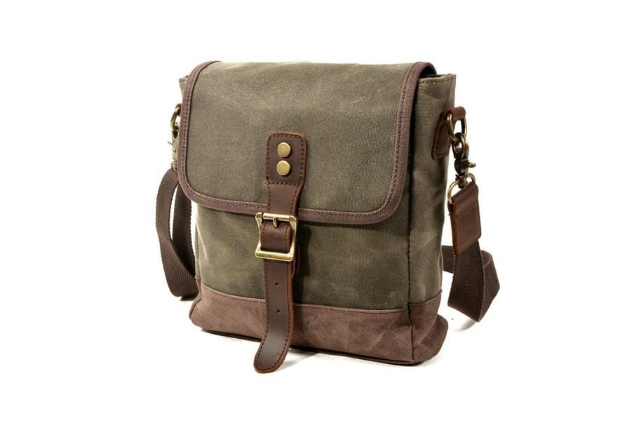 Leather Crossbody 14 Inch Sturdy Leather satchel iPad Messenger Bag for men  and women