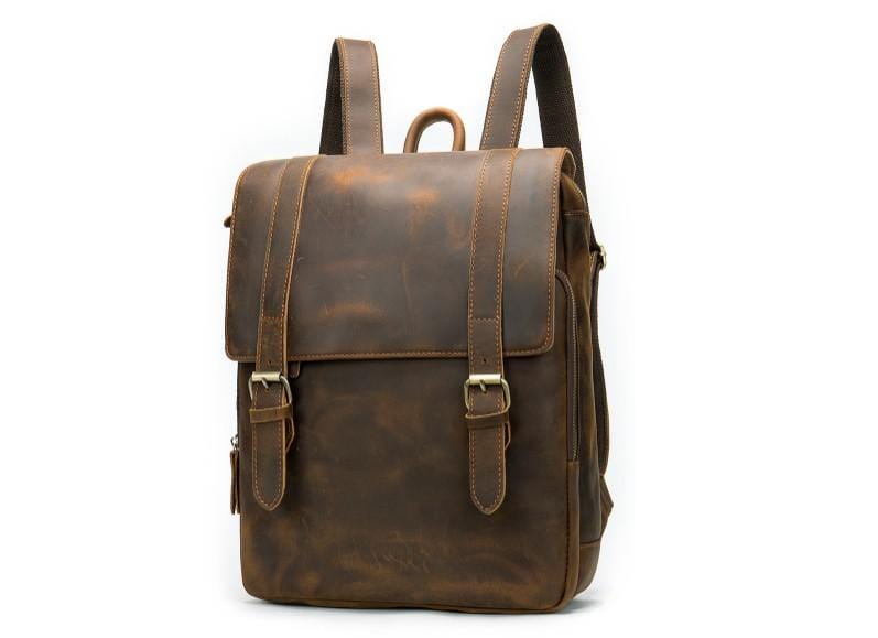 Womens Vintage Brown Leather Backpack Purse Book Bag Purse for Women