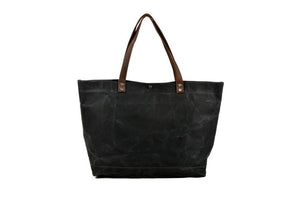 Canvas and Leather Tote buy Bag in Black Hawk