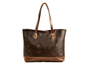 Leather minimalist tote bag MOLSON model brown