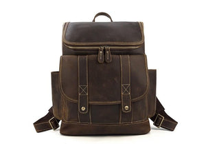 Outdoor Leather Backpack  Unisex Vintage Leather Backpack — Classy Leather  Bags