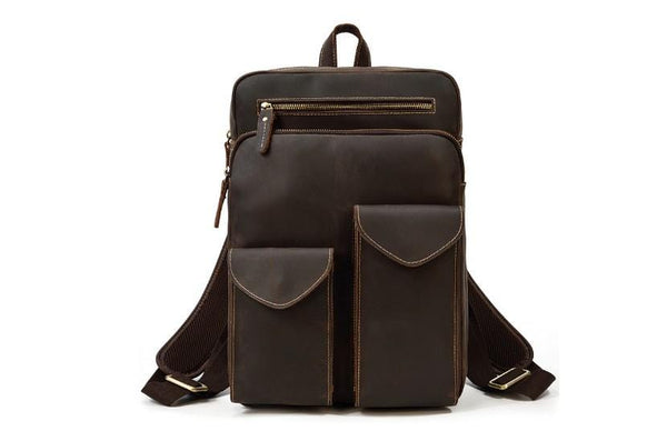 Leather computer backpack mens hot sale