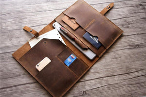Premium Leather Laptop Sleeve With Handle Leather MacBook 