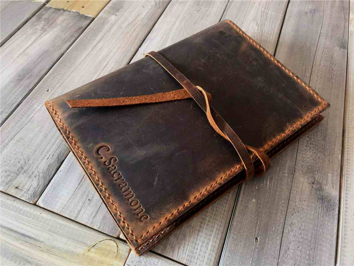 Leather Sketchbook A4 Cover, Brown Black