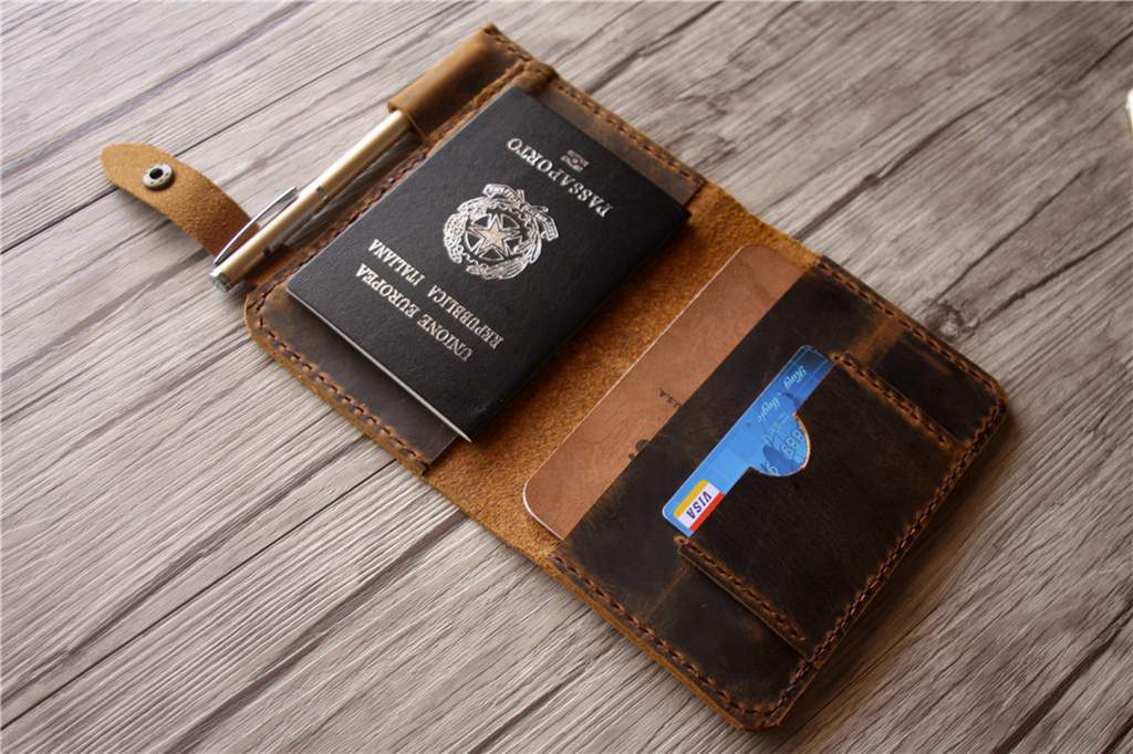 Leather Passport Holder Leather Passport Wallettravel -  Norway