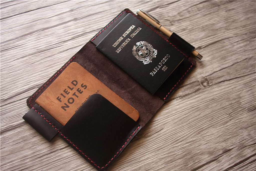 Designer 100% Real Leather Men Personalized Passport Cover with