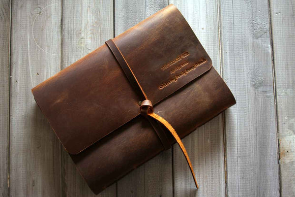 Handmade Leather Sketchbook Cover with Optional Personalization