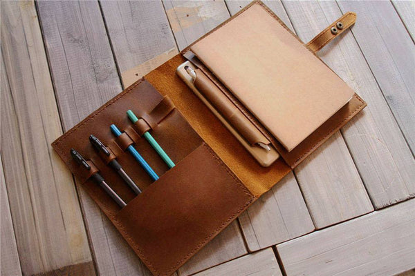 Brown Leather A5 Sketchbook Cover Drawing Book case leather