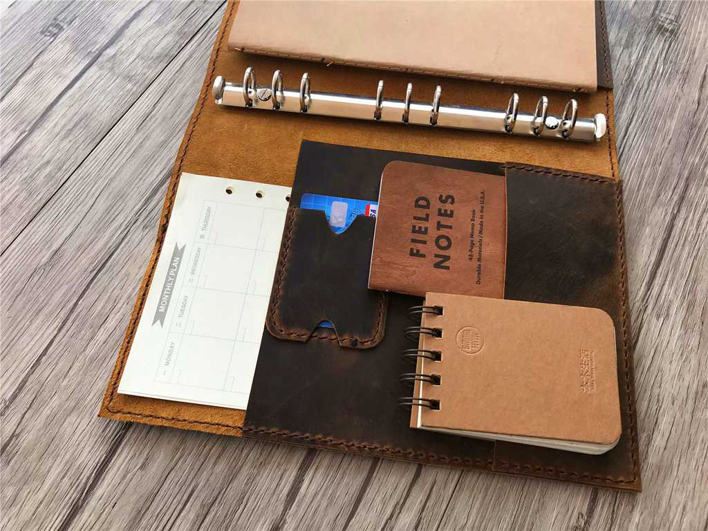 3 Ring Binder Personalised Leather Business Folder with Calculator - China Leather  Folder, Office Supply | Made-in-China.com