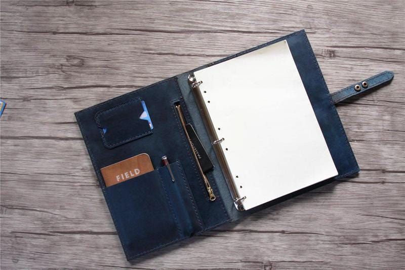 Personalised leather A4 ring binder , retro leather A4 4 ring binder folder  , leather A4 portfolio - AliExpress