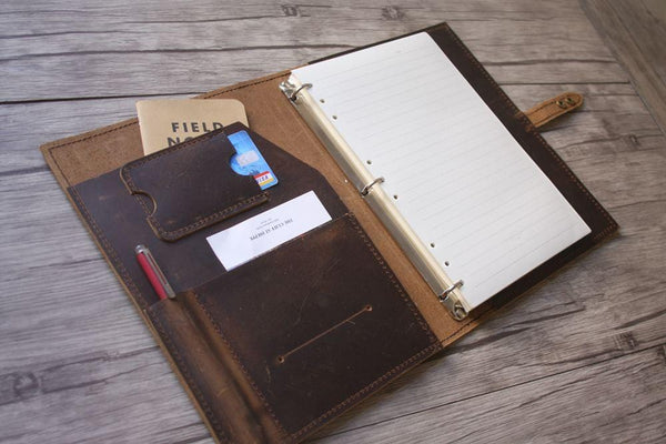 Personalized Handmade Leather Sketchbook Cover for 9x12 Top
