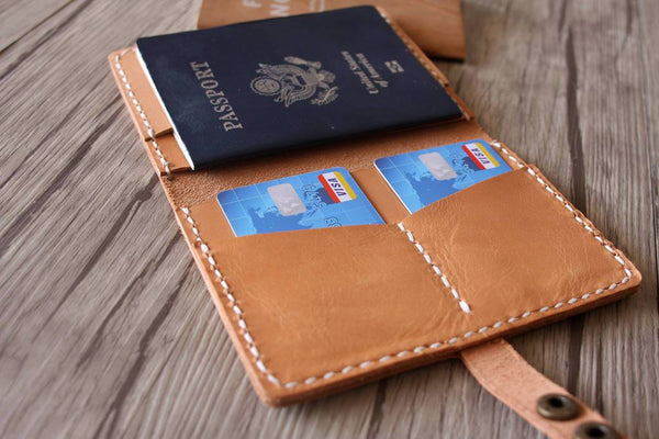 Italian Full Grain Leather Passport Travel Wallet for Men
