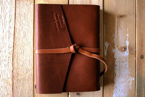 Handmade Distressed Leather Photo Album (2 options) – Orange