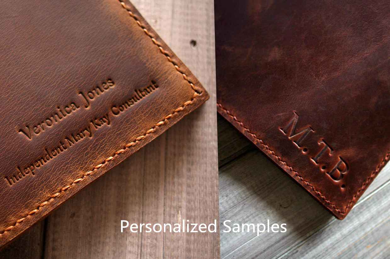 Personalized Leather Portfolio With Zipper